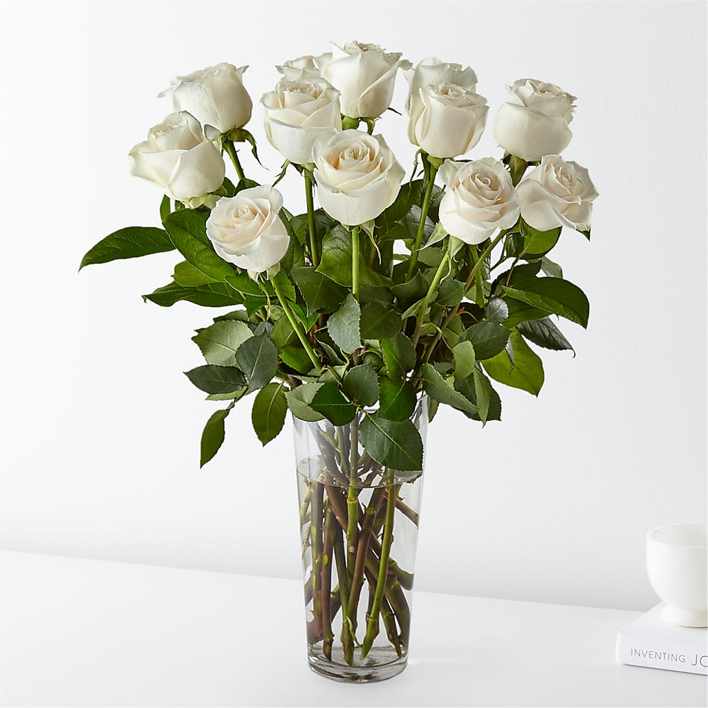Long Stem White Rose Bouquet – Walnut Creek Florist, Walnut Creek CA