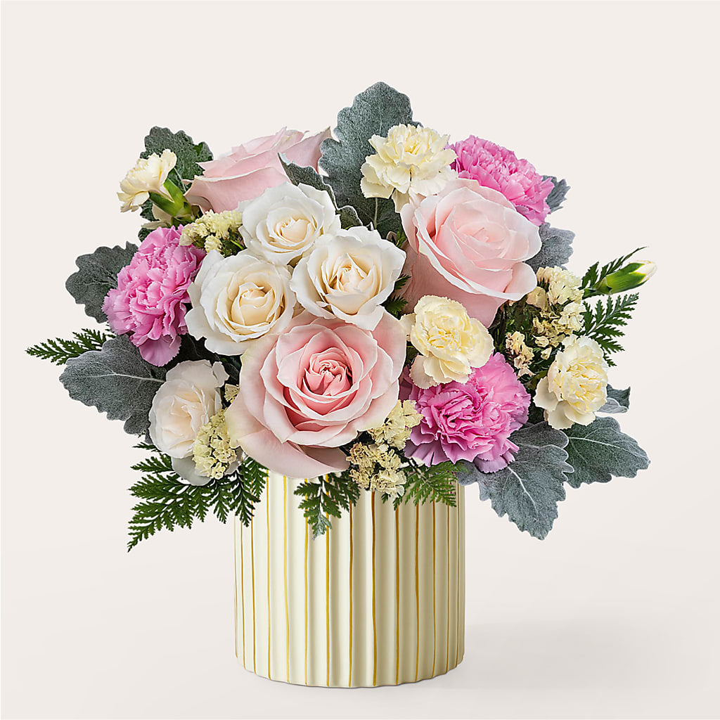 Blissful Moments Bouquet with Ivory Vase – Walnut Creek Florist, Walnut Creek CA