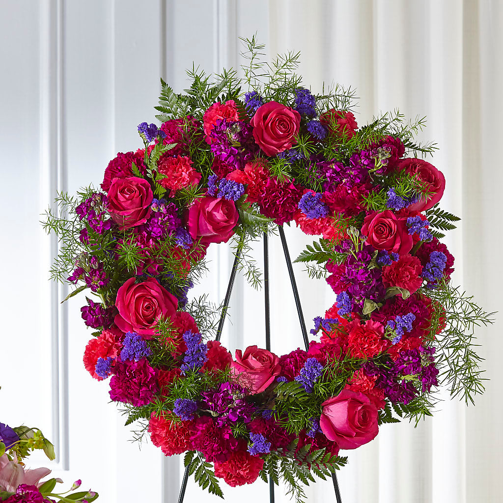 Calming Colors Wreath – Walnut Creek Florist, Walnut Creek CA