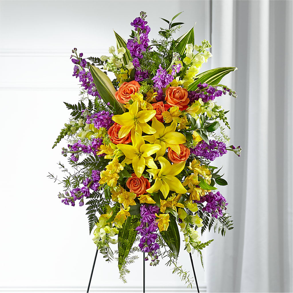 Thoughtful Prayers Standing Spray – Walnut Creek Florist, Walnut Creek CA