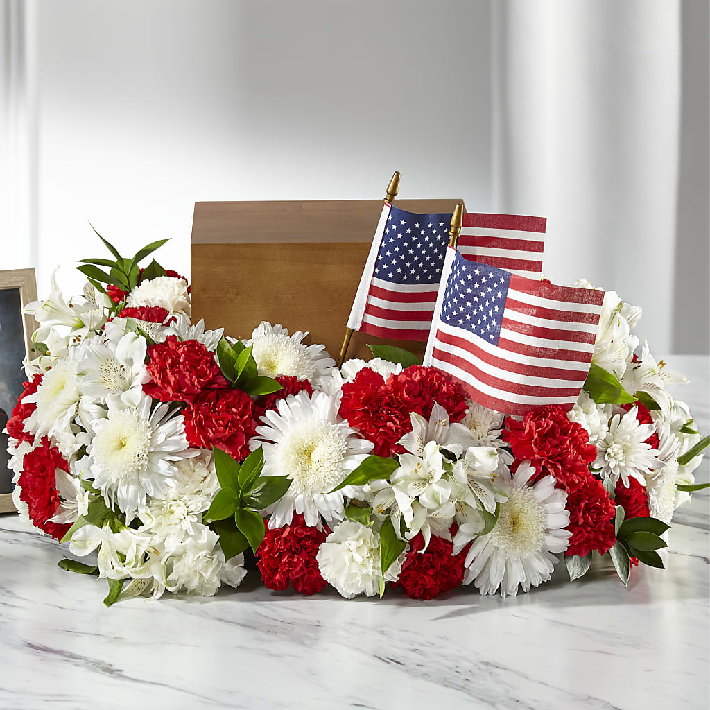 Spirit of Patriotism Cremation Adornment – Walnut Creek Florist, Walnut Creek CA
