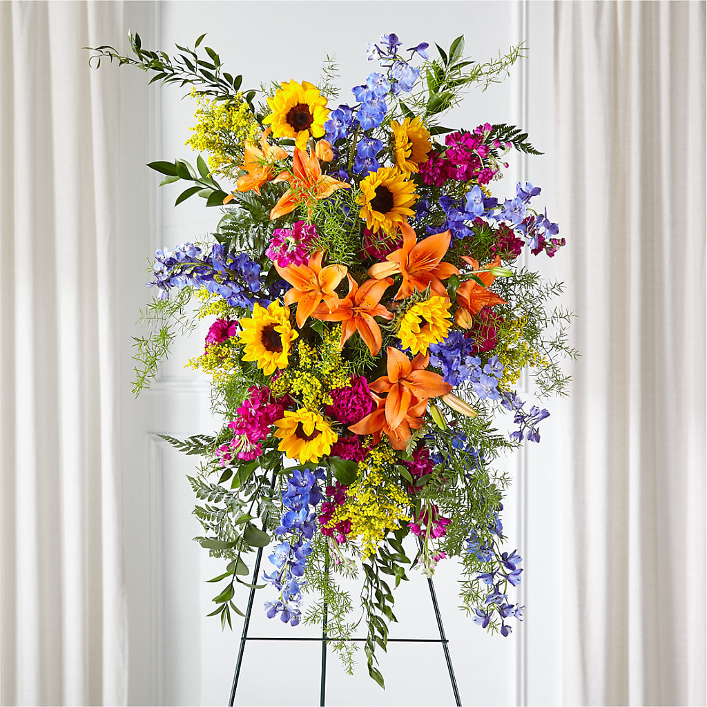 Sunlit Memories Standing Spray (Standard) – Walnut Creek Florist, Walnut Creek CA