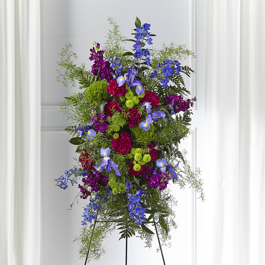Heavenly Skies Standing Spray – Walnut Creek Florist, Walnut Creek CA