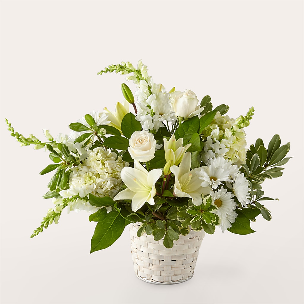 Ivory Elegance Floral Basket – Walnut Creek Florist, Walnut Creek CA