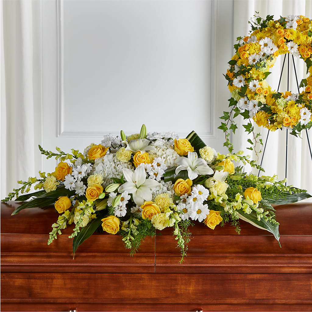 Golden Harmony Casket Spray – Walnut Creek Florist, Walnut Creek CA