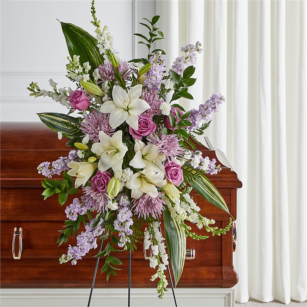 Grateful Hearts Standing Spray – Walnut Creek Florist, Walnut Creek CA