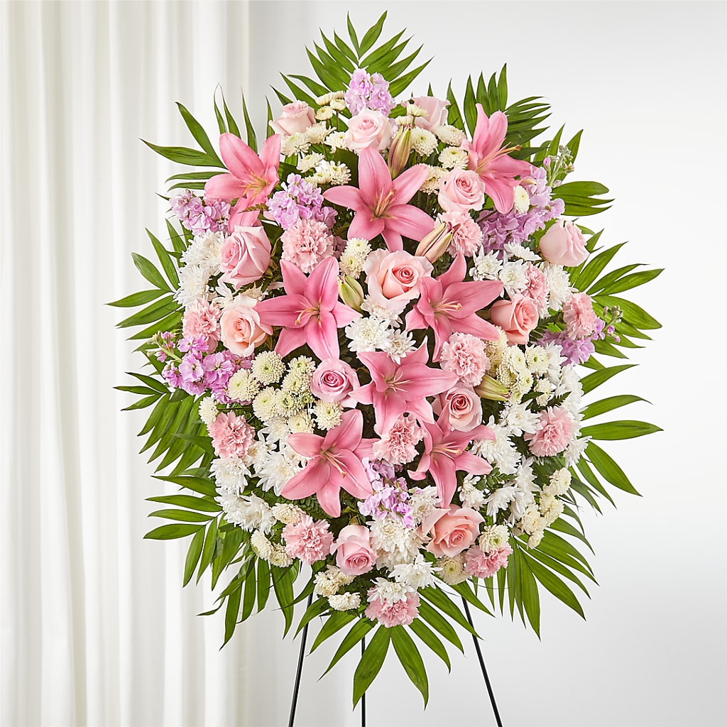 Offering Solace Standing Spray – Walnut Creek Florist, Walnut Creek CA