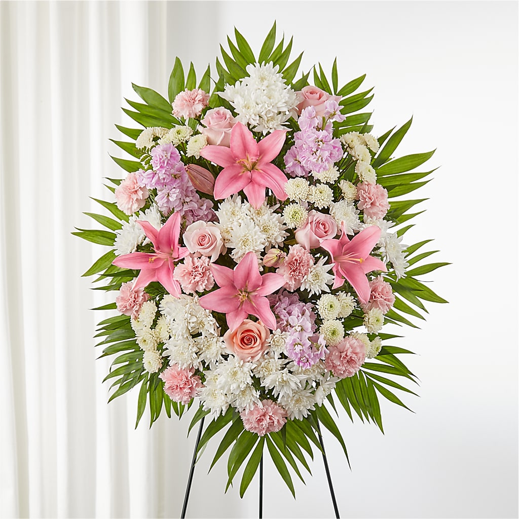 Offering Solace Standing Spray – Walnut Creek Florist, Walnut Creek CA