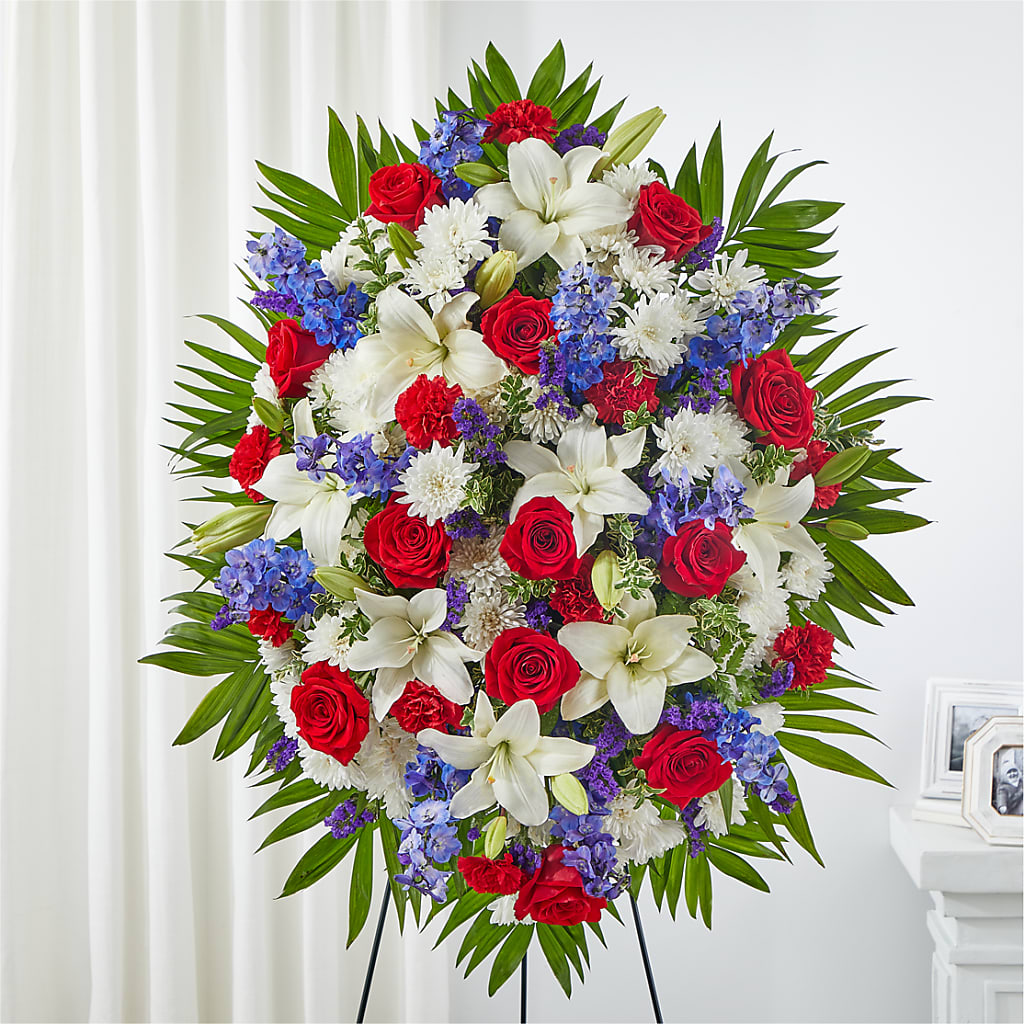 Cherished Service Standing Spray – Walnut Creek Florist, Walnut Creek CA