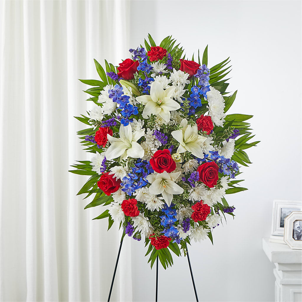 Cherished Service Standing Spray – Walnut Creek Florist, Walnut Creek CA