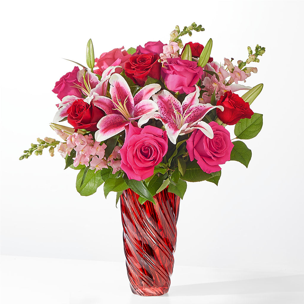 Always You Bouquet with Luxe Swirl Vase – Walnut Creek Florist, Walnut Creek CA