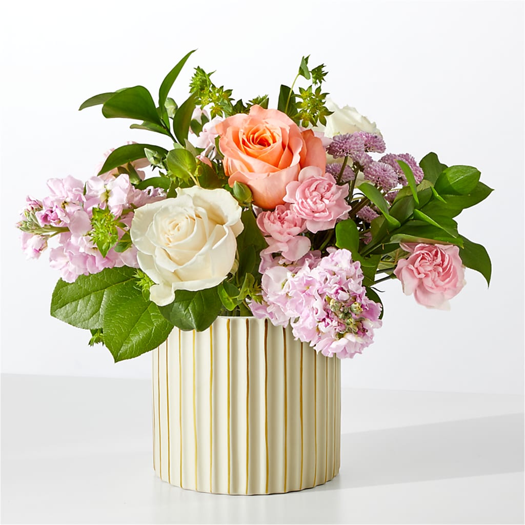French Market Bouquet with Ivory Vase – Walnut Creek Florist, Walnut Creek CA
