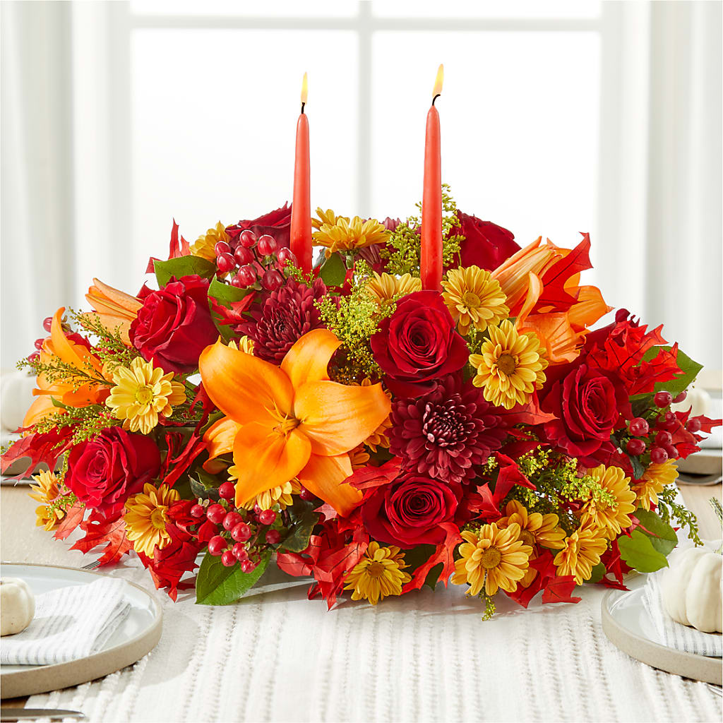 Autumn's Embrace Centerpiece – Walnut Creek Florist, Walnut Creek CA