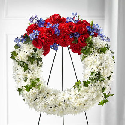Patriotic Passion Wreath –  Walnut Creek Florist, Walnut Creek CA