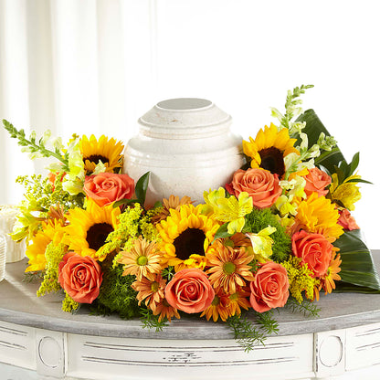 Faithful Sunflower Cremation Adornment –  Walnut Creek Florist, Walnut Creek CA