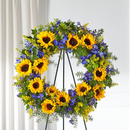 Bright Rays Wreath –  Walnut Creek Florist, Walnut Creek CA