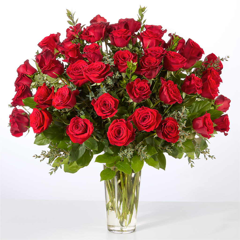 Forever Yours Fifty Stem Red Rose Bouquet –  Walnut Creek Florist, Walnut Creek CA